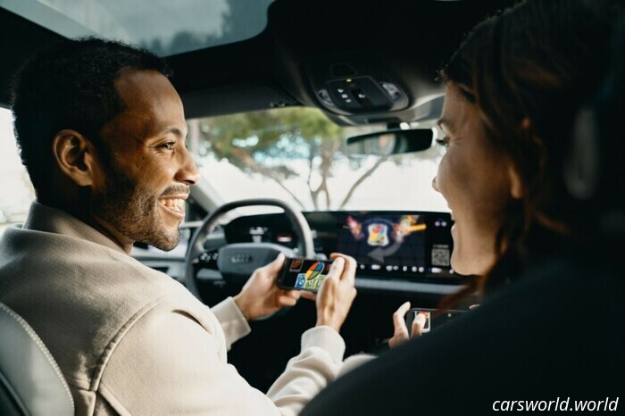Audi has a concealed feature that allows passengers to play games while the car is in motion | Carscoops